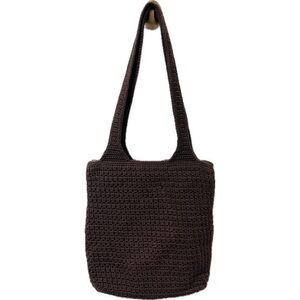 The Sak Crochet Hobo Style Satchel in Chocolate Brown